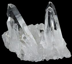 a cluster of clear quartz